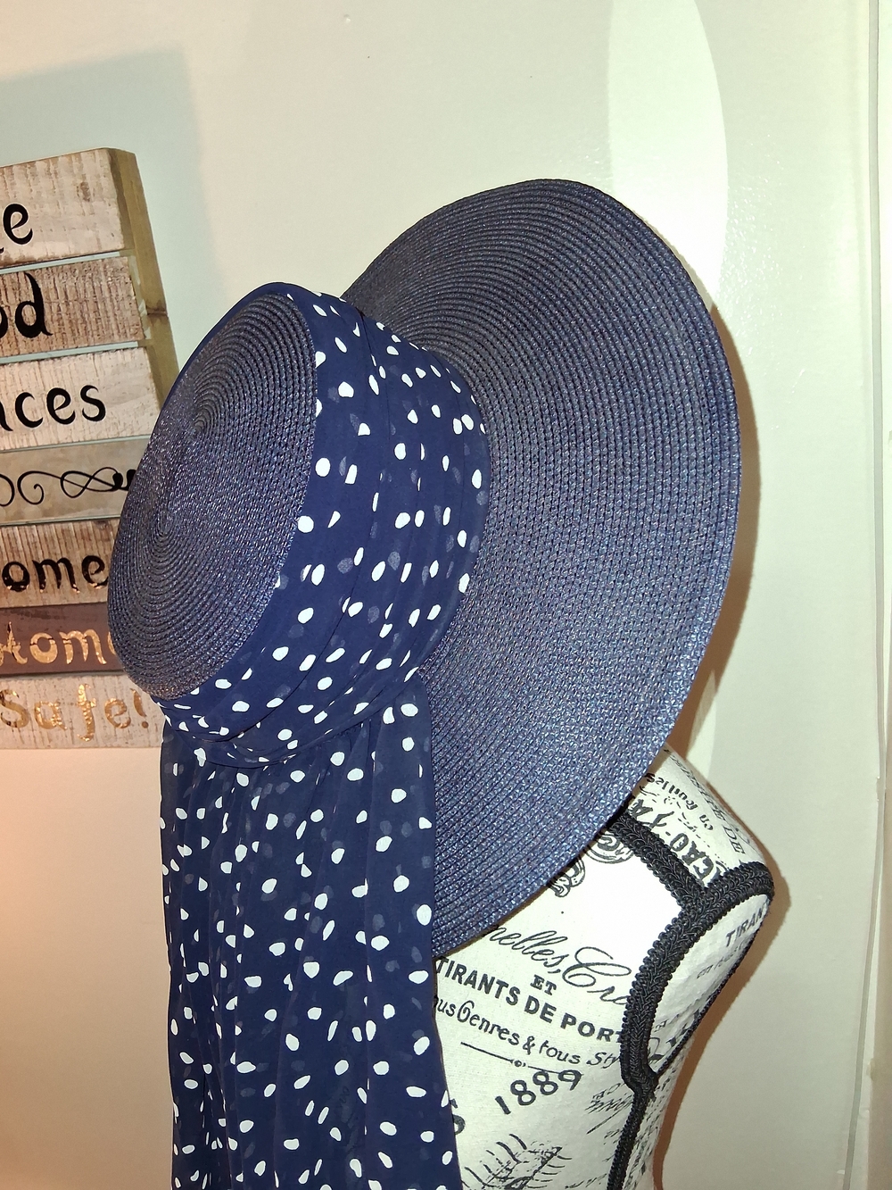 Whittall & Shon Vintage Derby/Church Wide Brim Straw Hat - Picture 2 of 12